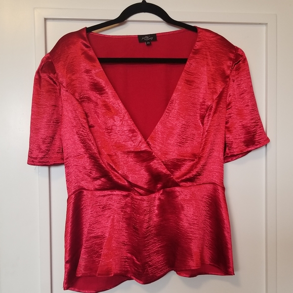 Red peplum blouse - Picture 4 of 4
